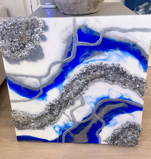 Stolen moments handcrafted epoxy painting